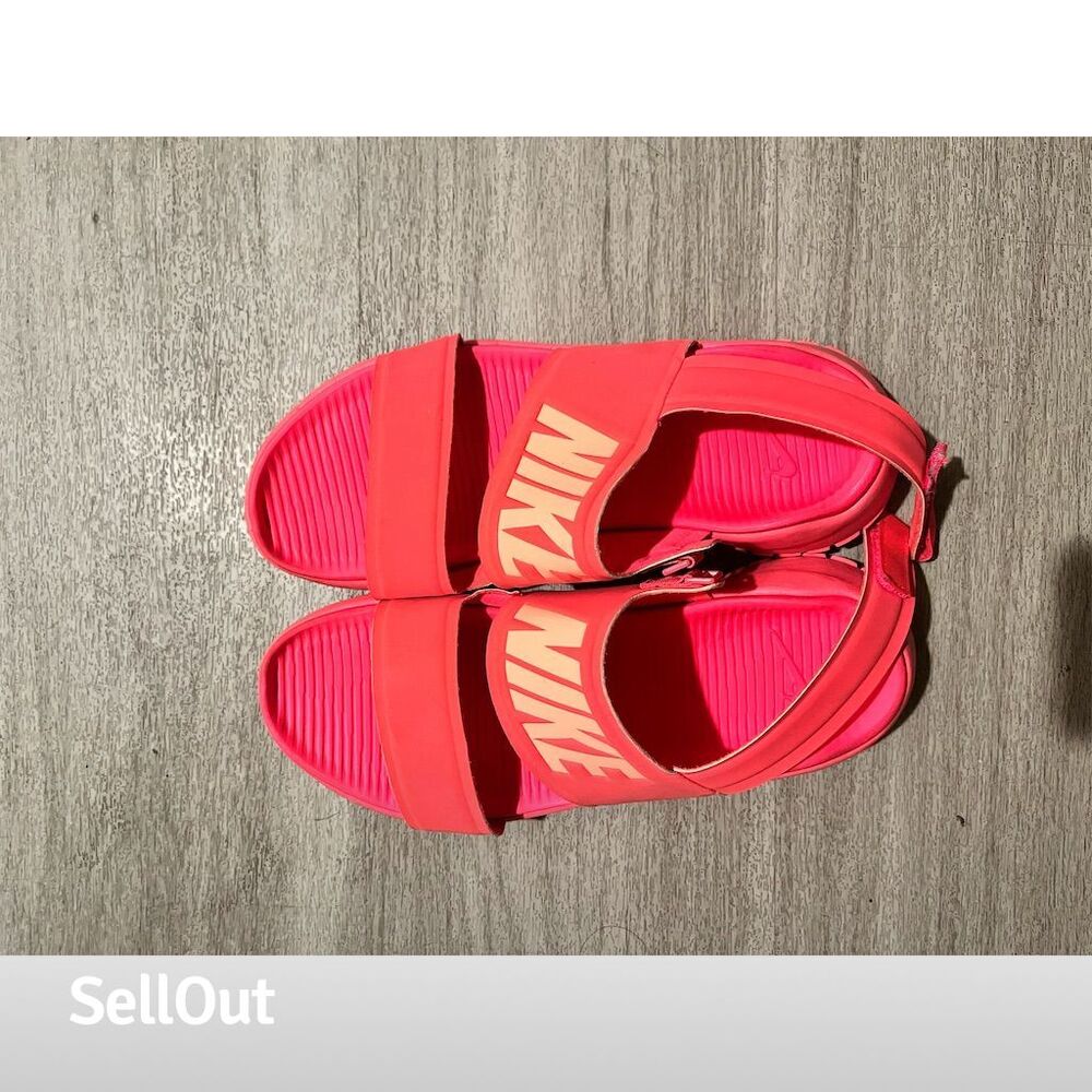 Nike Tanjun Sandals Unisex Size 7 Neon Dark Pink Slingback Activewear